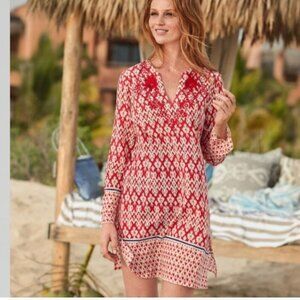 Sundance Misha Embroidered Cotton Beach Cover Up Dress Size Med